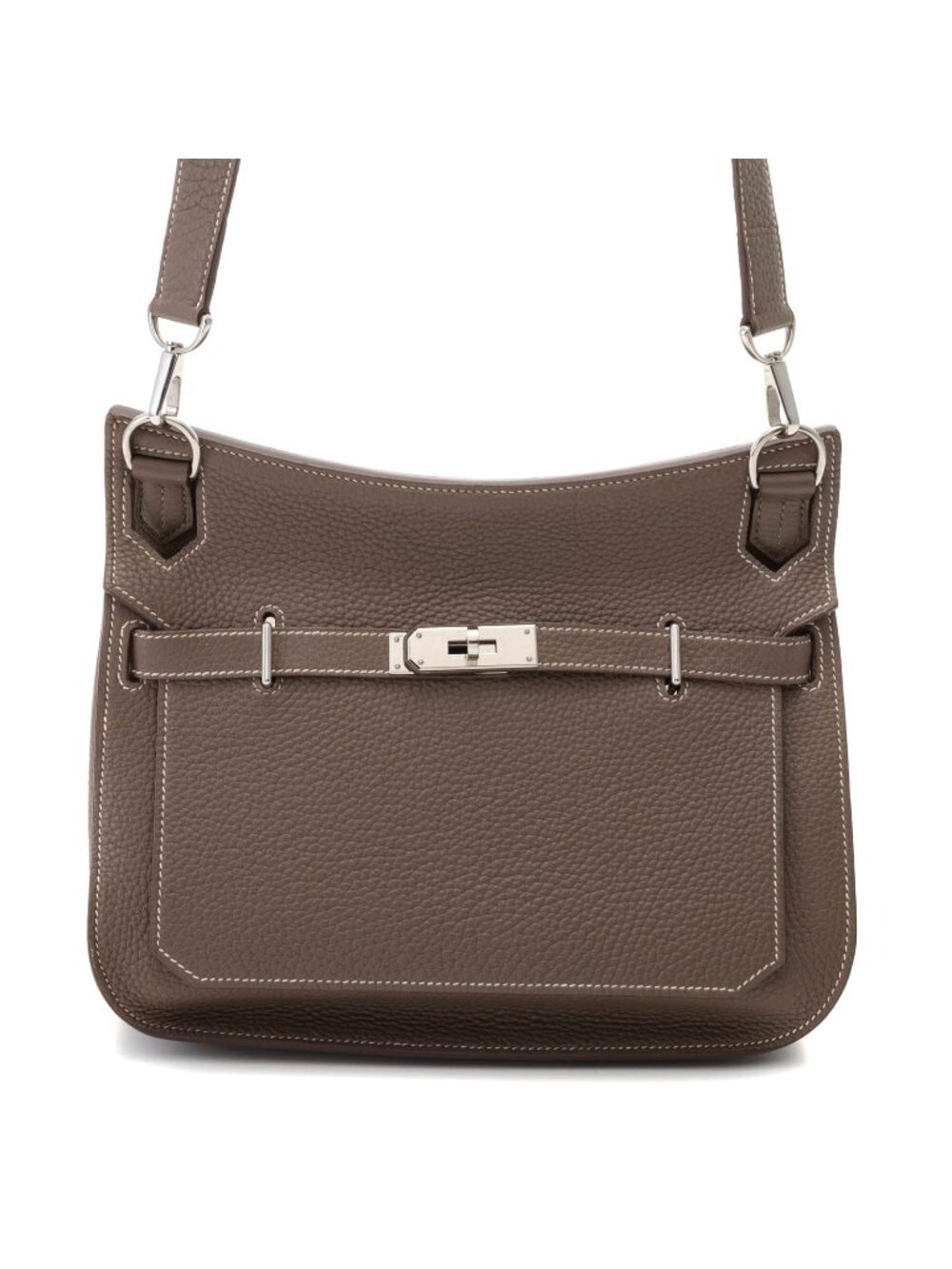 Hermes Jypsiere 28 Etoupe Silver Shoulder Bag Taurillon Clemence